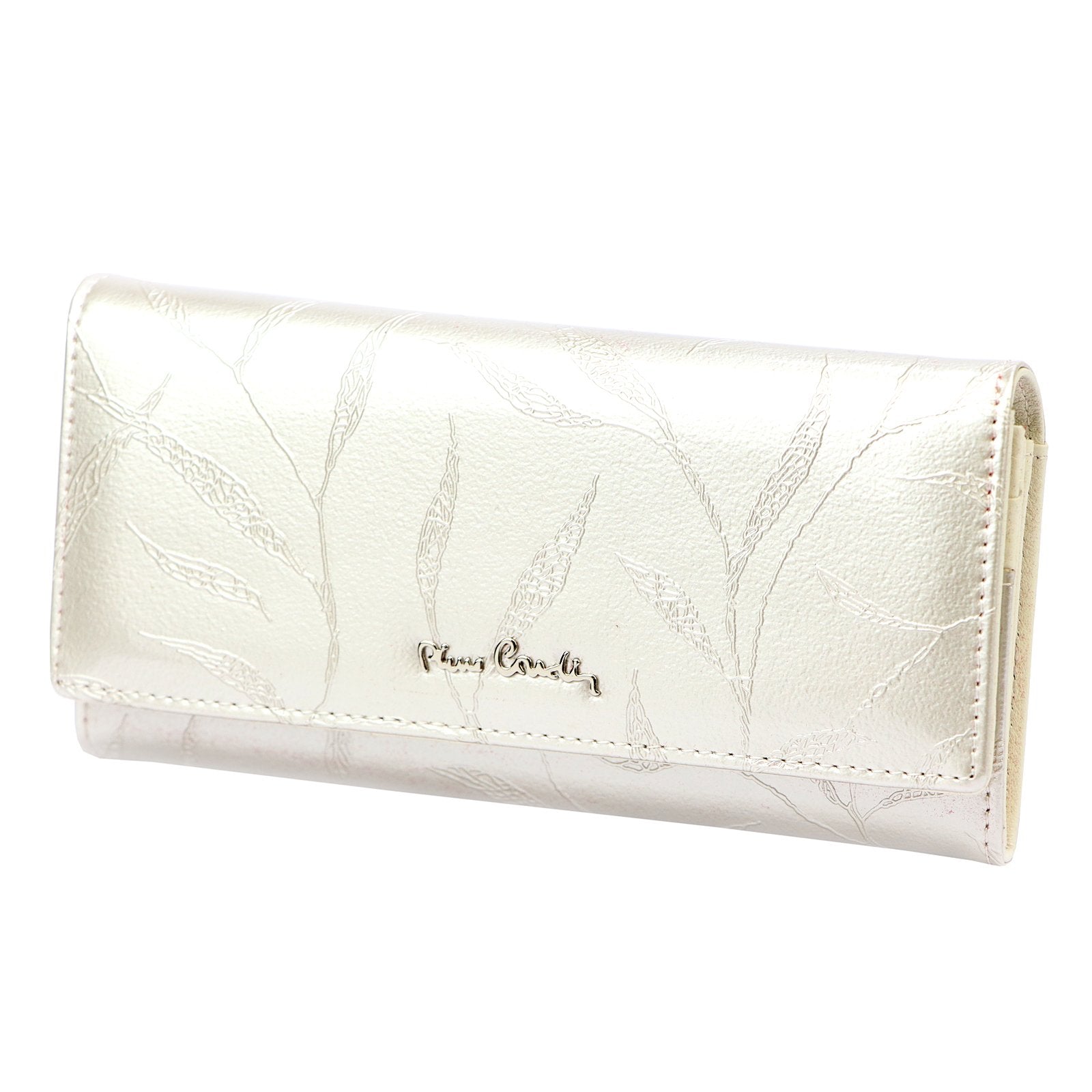 Pierre Cardin 02 LEAF 100 kreminė natūralios odos piniginė cream