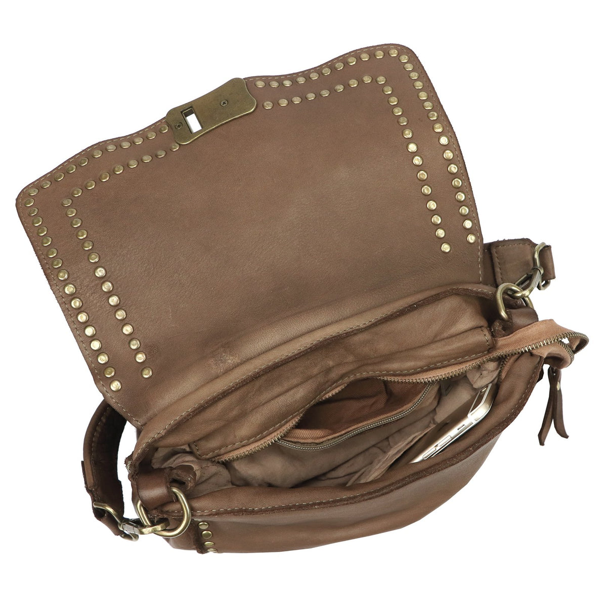 VS 058 tamsios taupe spalvos natūralios odos rankinė taupe scuro