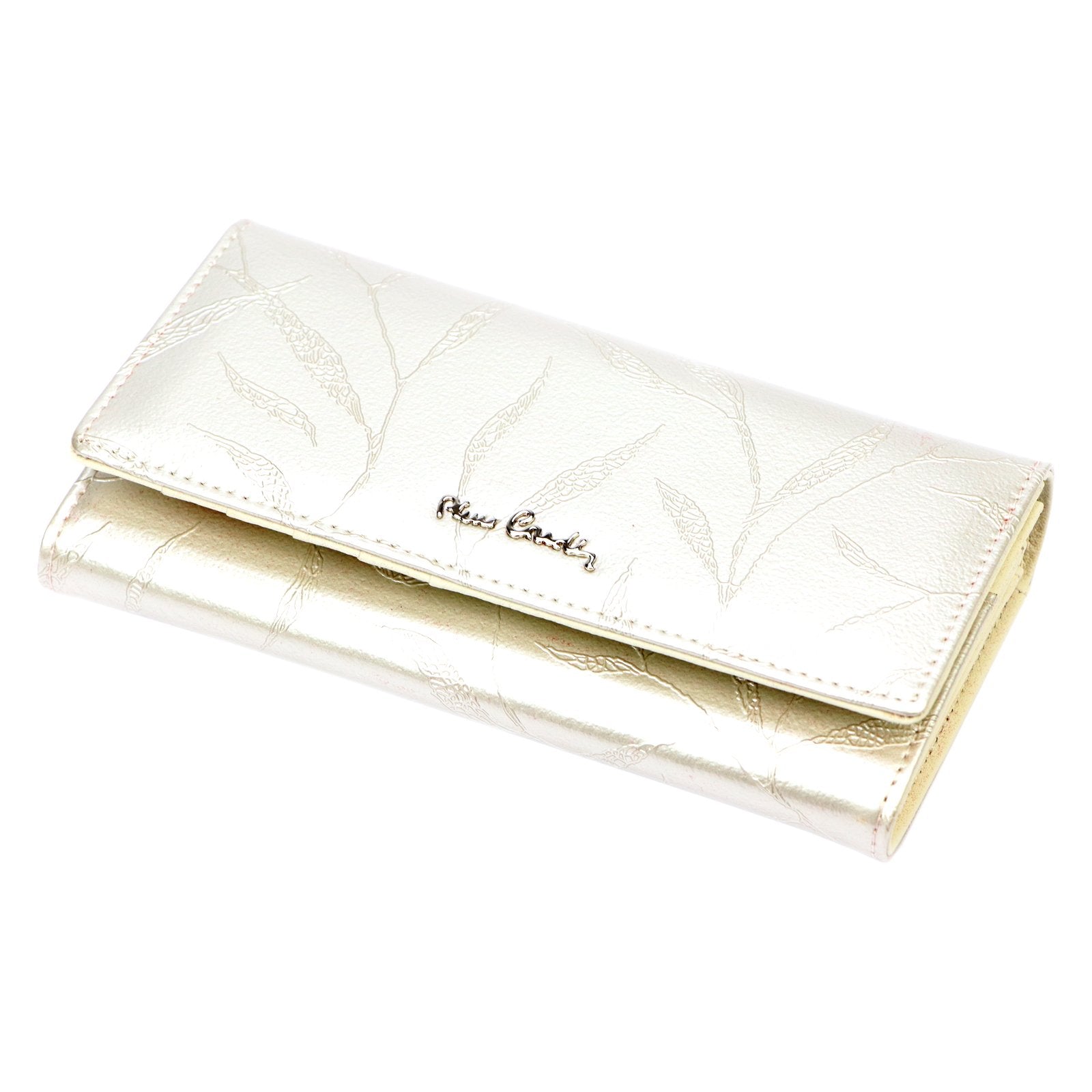 Pierre Cardin 02 LEAF 100 kreminė natūralios odos piniginė cream