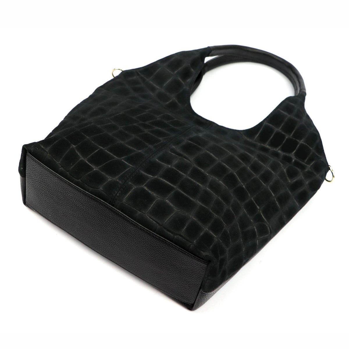 Luka 26-013 CROCO juoda odinė rankinė czarny
