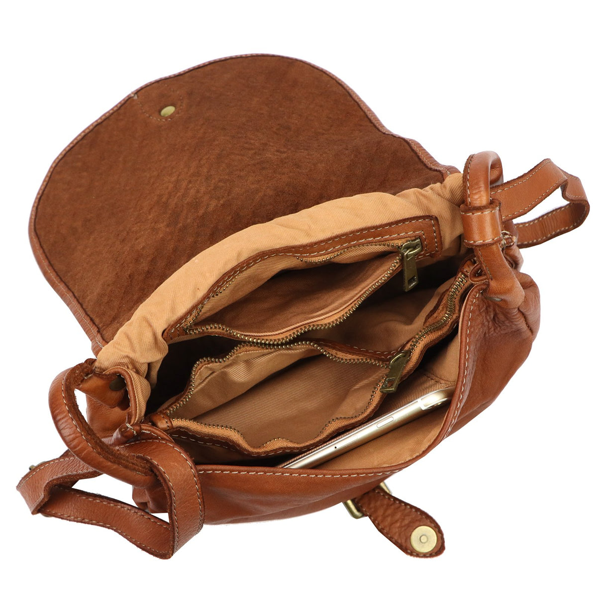 VS 102-387 natūralios odos rankinė, kupranugario ruda couio (camel-brąz)