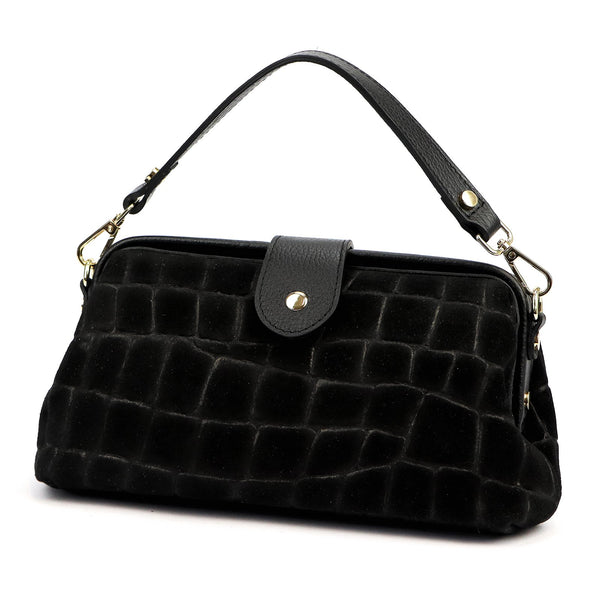Luka 26-156 CROCO juoda odinė rankinė czarny