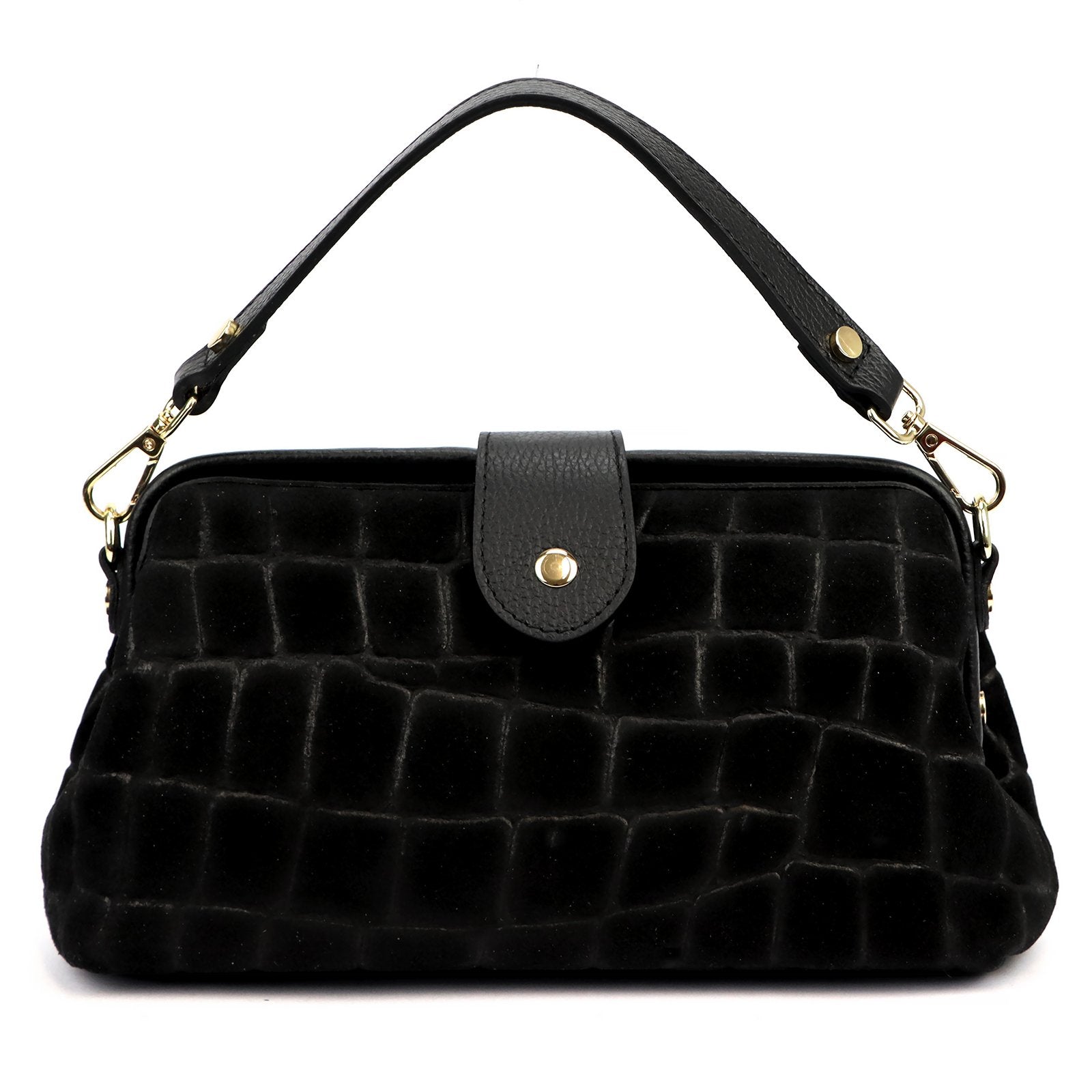 Luka 26-156 CROCO juoda odinė rankinė czarny