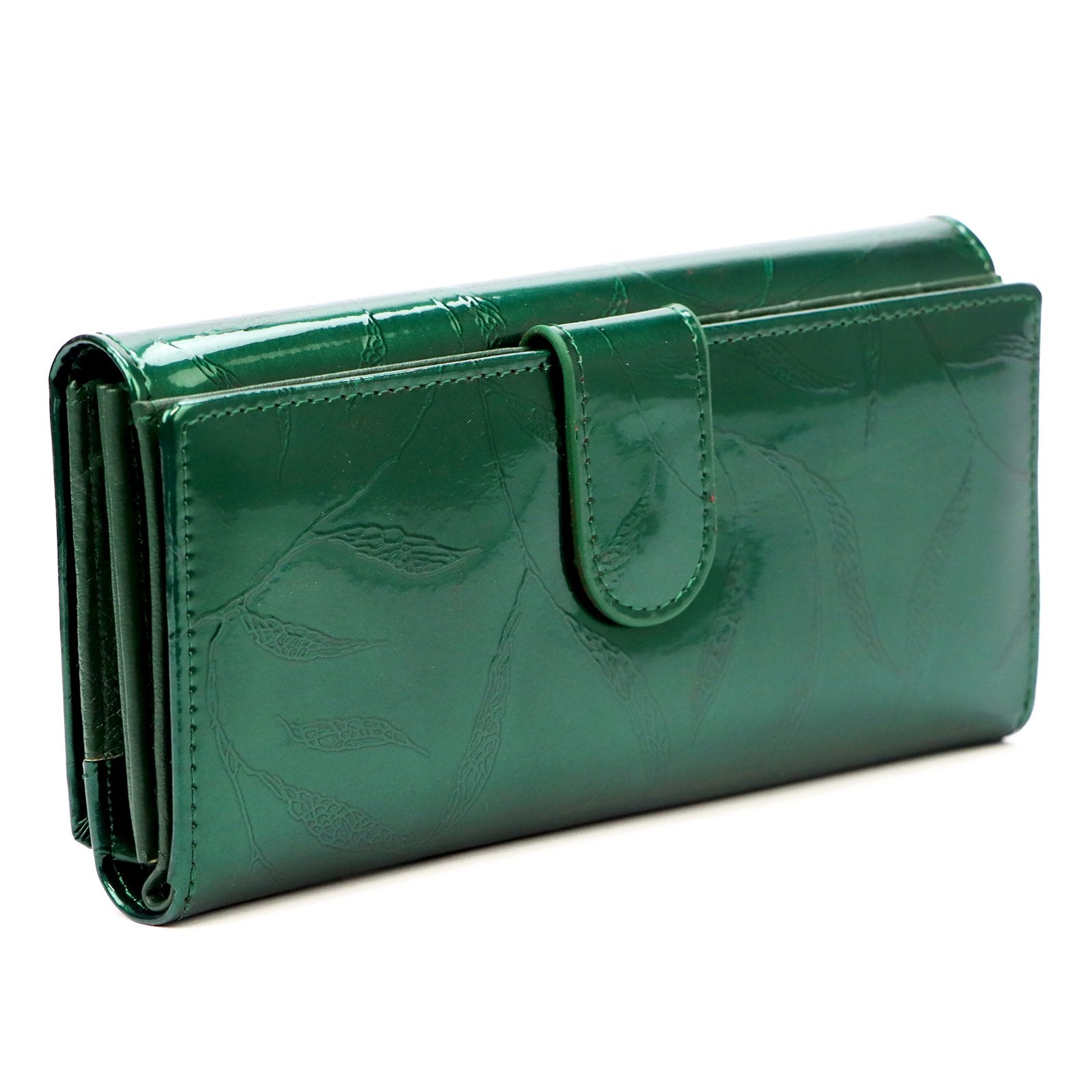 Pierre Cardin 02 LEAF 122 žalia lakuotos odos piniginė zielony