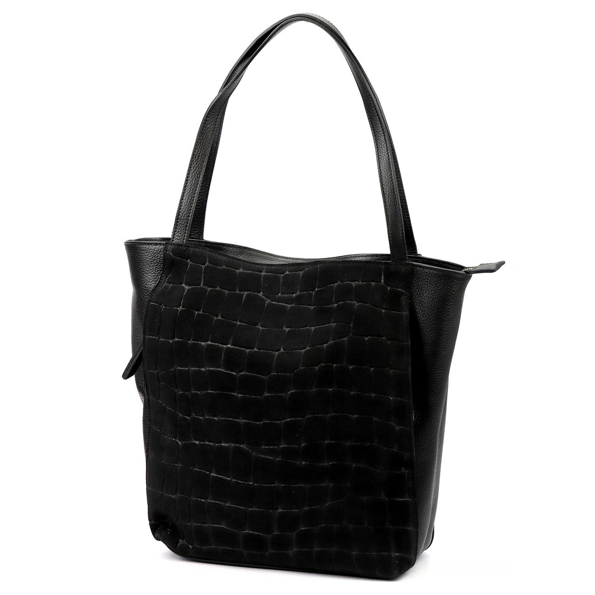 Luka 26-162 CROCO juoda odinė rankinė czarny