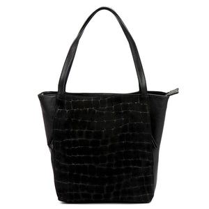 Luka 26-162 CROCO juoda odinė rankinė czarny