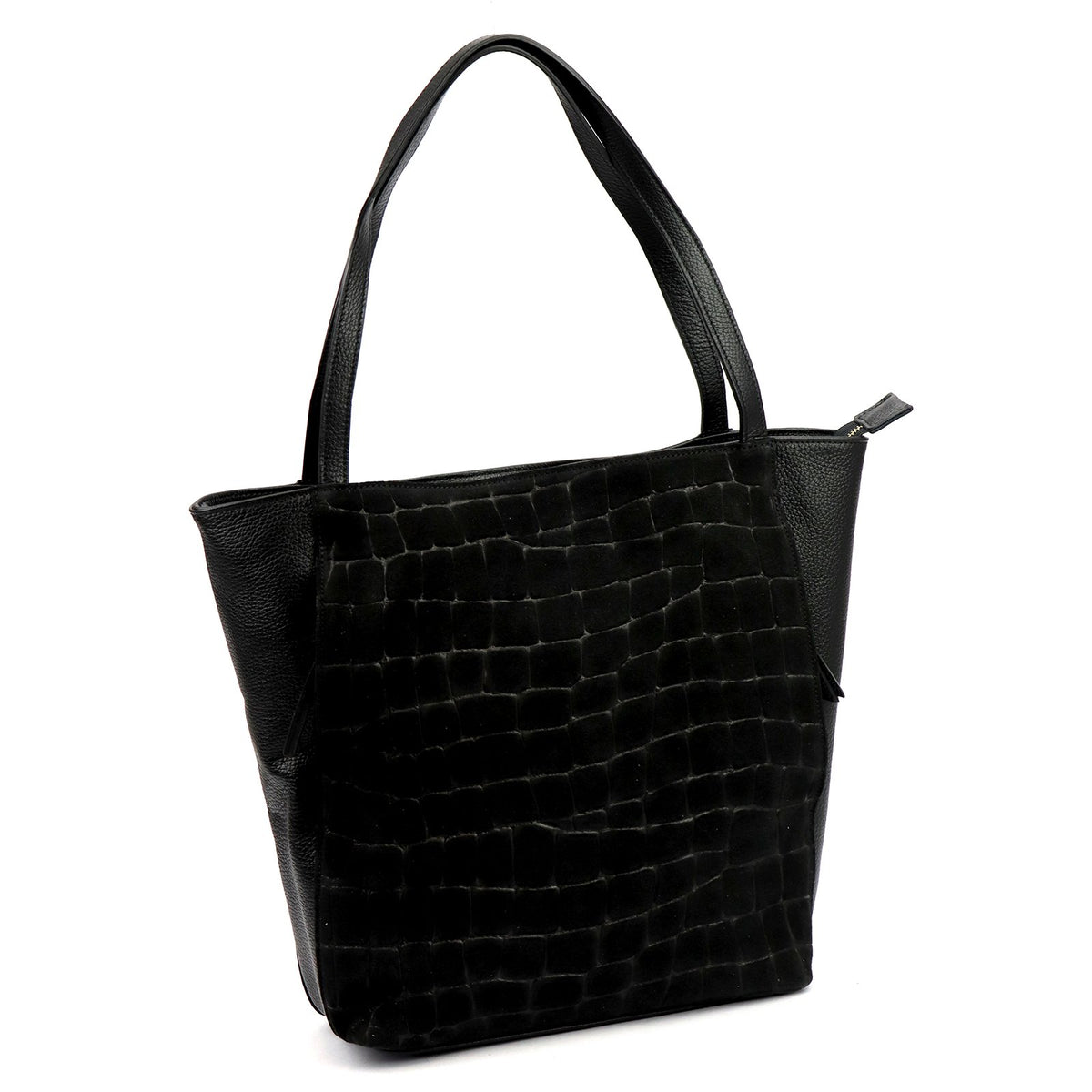 Luka 26-162 CROCO juoda odinė rankinė czarny