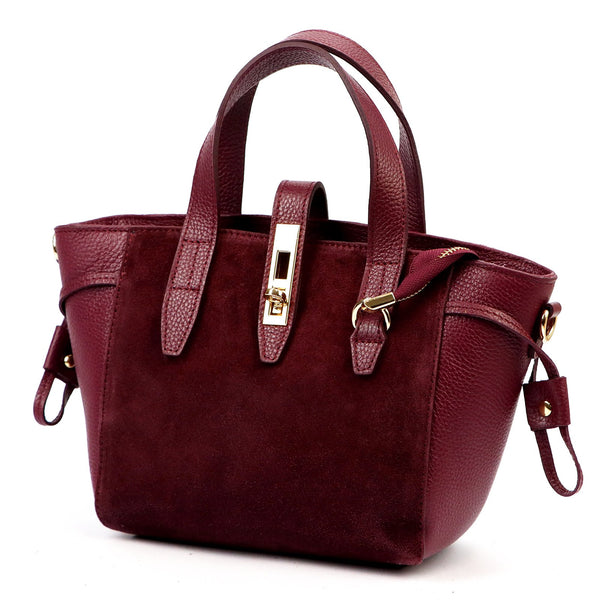 Luka 24-092 bordo spalvos odinė rankinė bordo