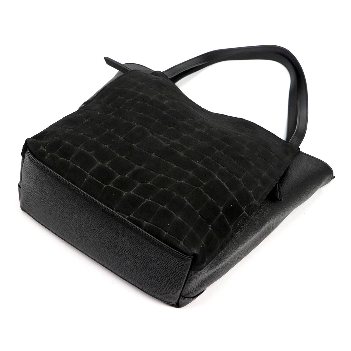 Luka 26-162 CROCO juoda odinė rankinė czarny