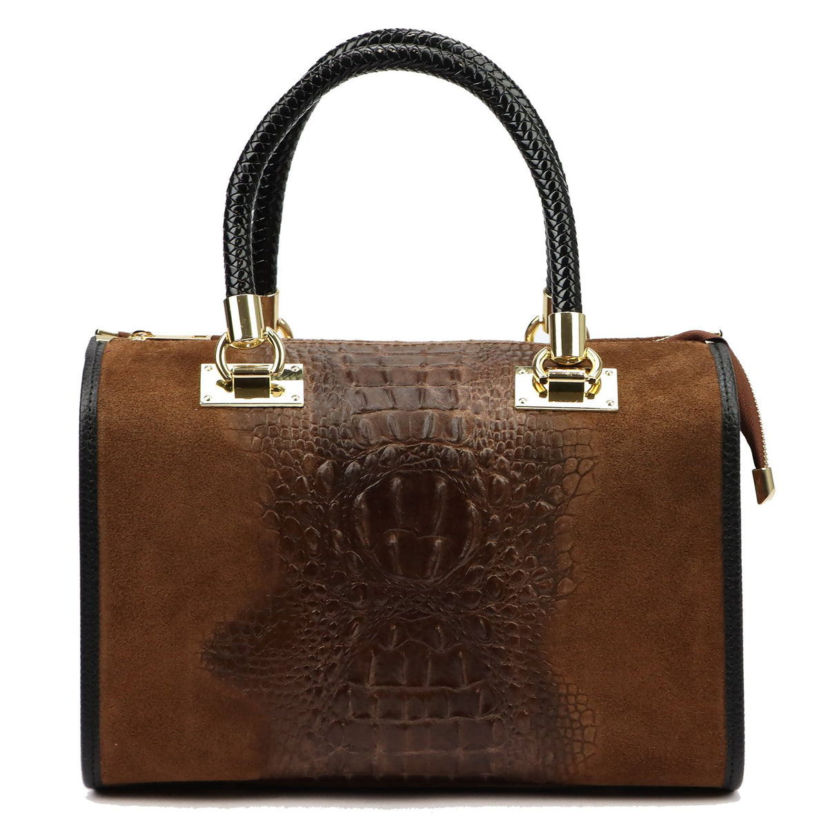 Luka 25-088 CROCO ruda odinė rankinė brązowy