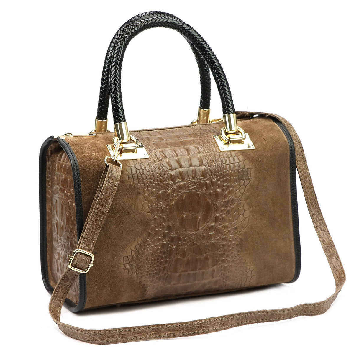 Luka 25-088 CROCO moka natūralios odos rankinė mokka