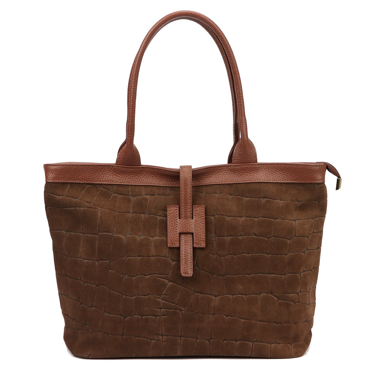 Luka 25-007 CROCO 2 viename ruda odinė rankinė brązowy