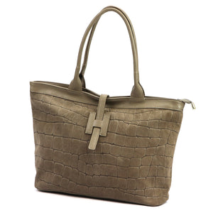 Luka 25-007 CROCO 2w1 tamsi taupe odinė rankinė taupe scuro
