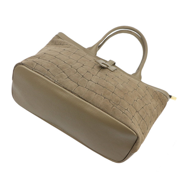 Luka 25-007 CROCO 2w1 tamsi taupe odinė rankinė taupe scuro