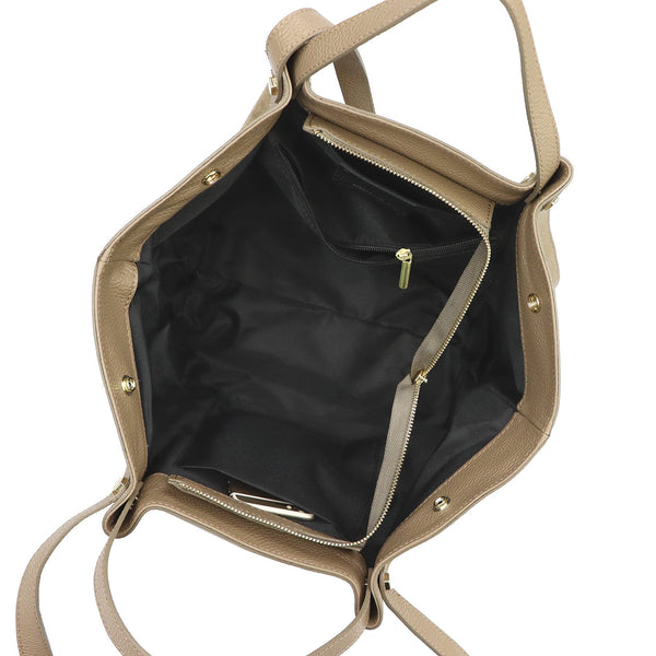 Camilla PREMIUM 10.025 tamsiai pilkai rusva odinė rankinė taupe scuro