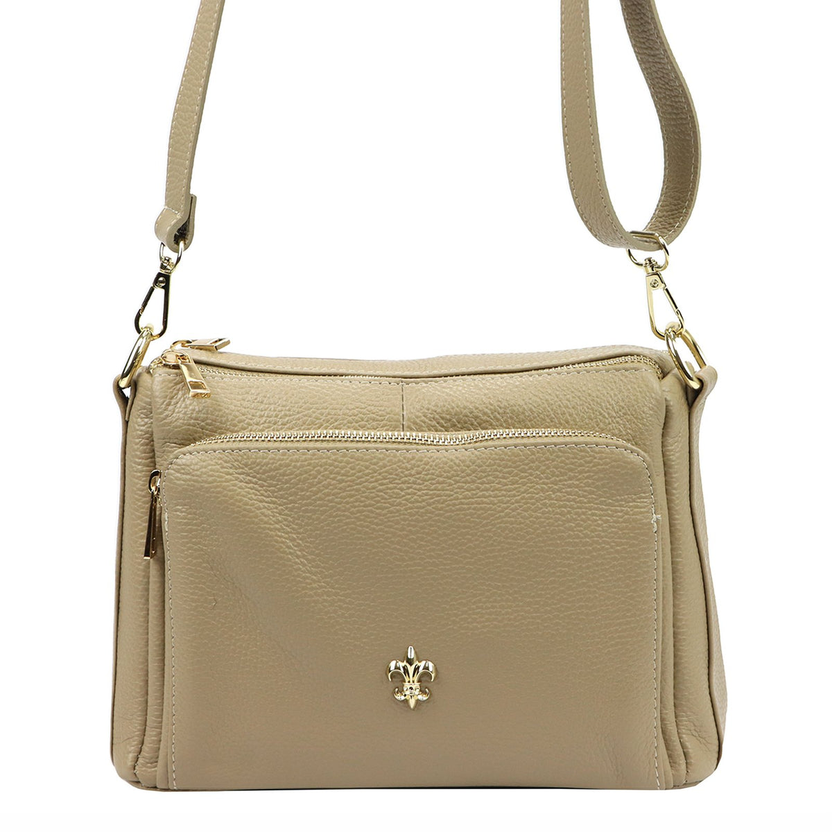 Luka 26-008 DOLLARO FL taupe natūralios odos rankinė taupe