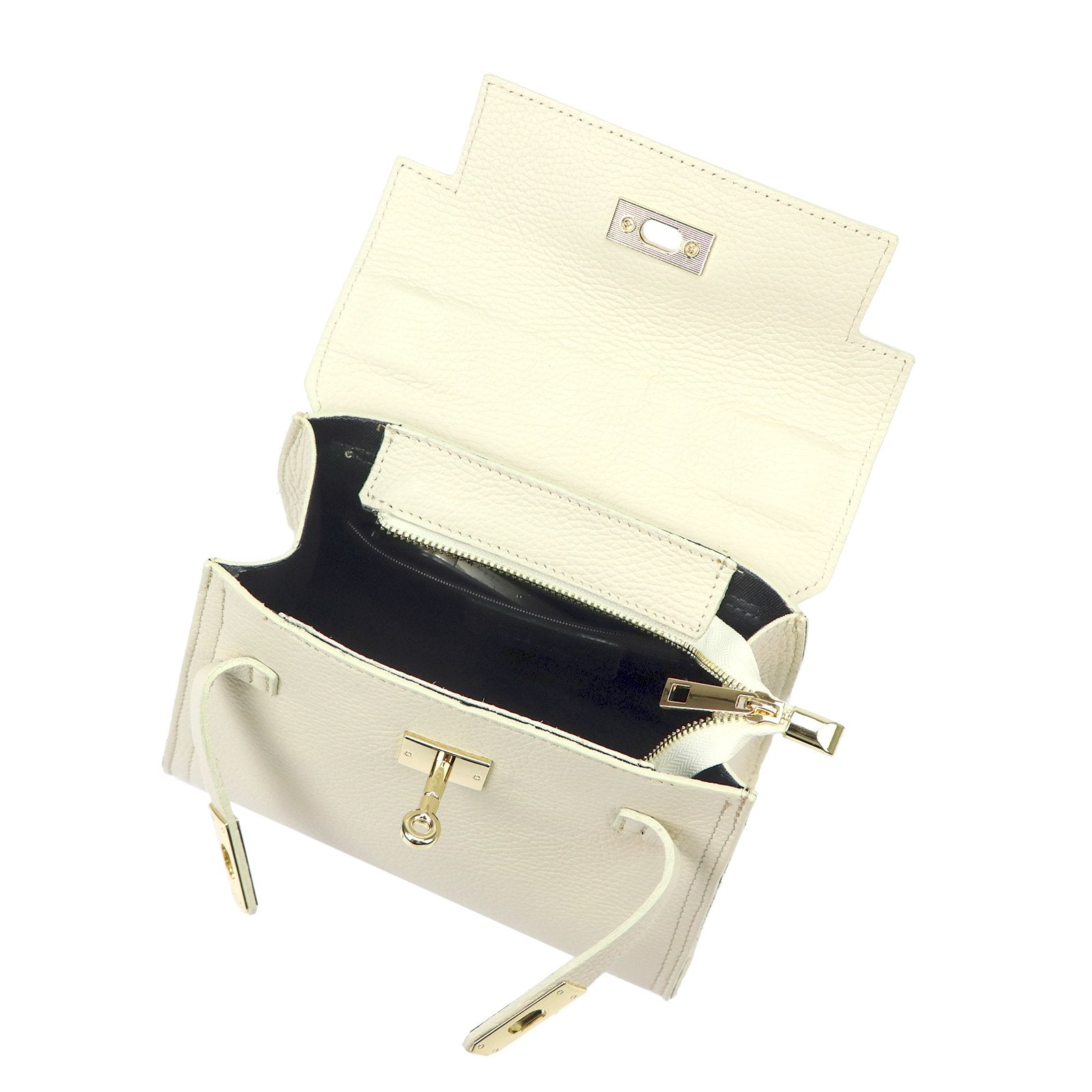 Luka 19-17 MN DOLLARO kreminė odinė rankinė śmietankowy