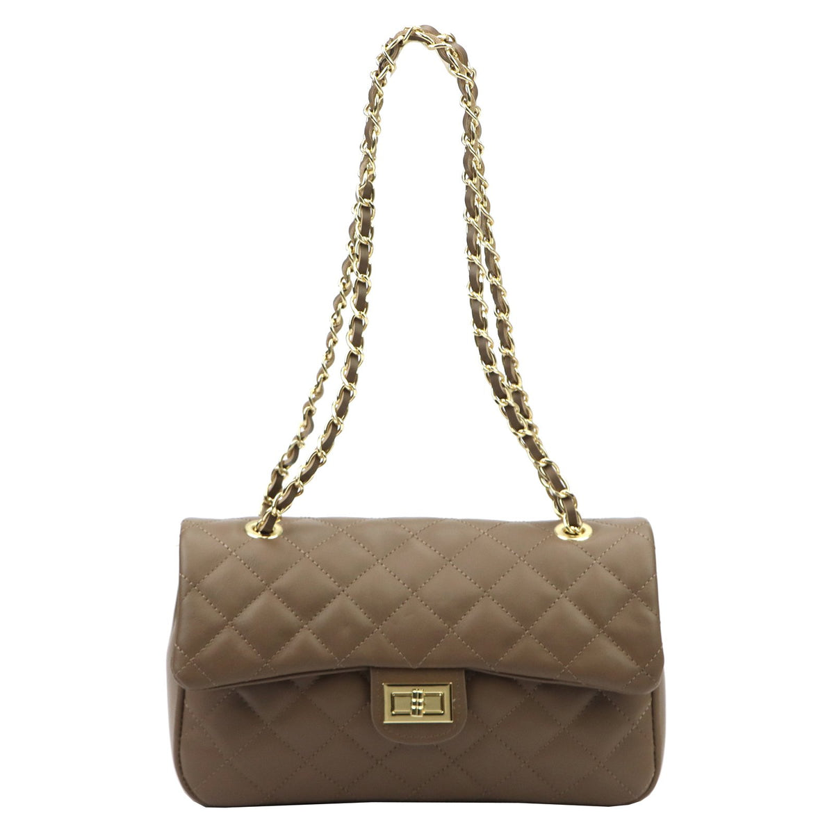 Camilla PREMIUM 10.018 MIDI SAVAGE tamsi taupe odinė rankinė taupe scuro