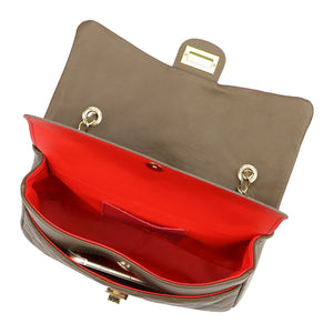 Camilla PREMIUM 10.018 MIDI SAVAGE tamsi taupe odinė rankinė taupe scuro