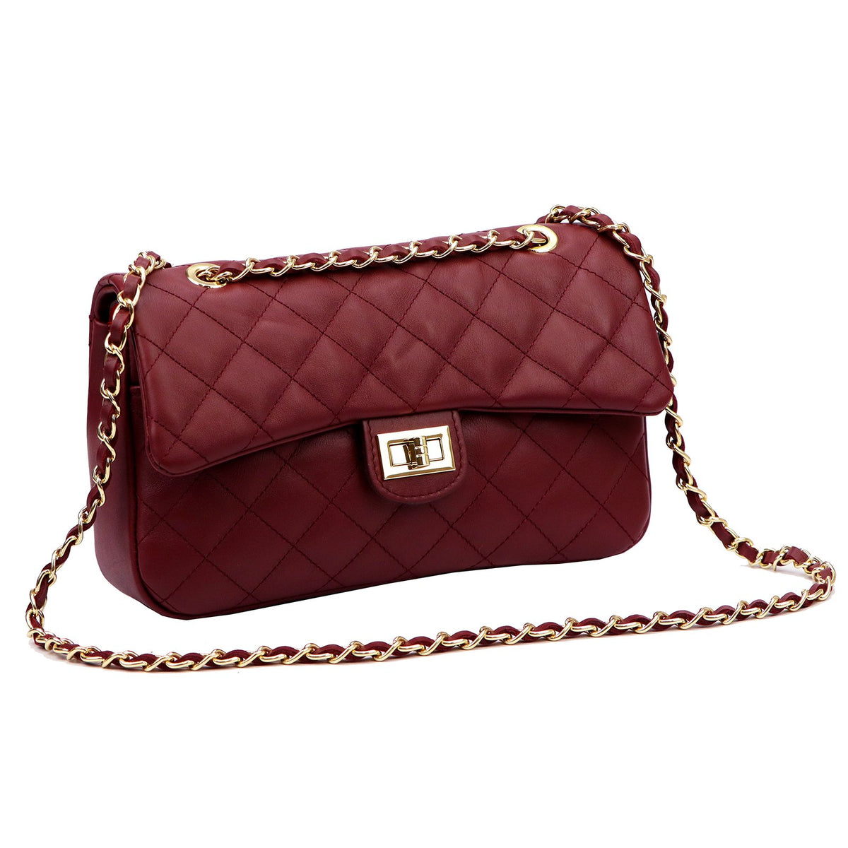 Camilla PREMIUM 10.018 MIDI SAVAGE bordo natūralios odos rankinė bordo