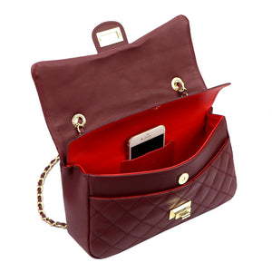 Camilla PREMIUM 10.018 MIDI SAVAGE bordo natūralios odos rankinė bordo