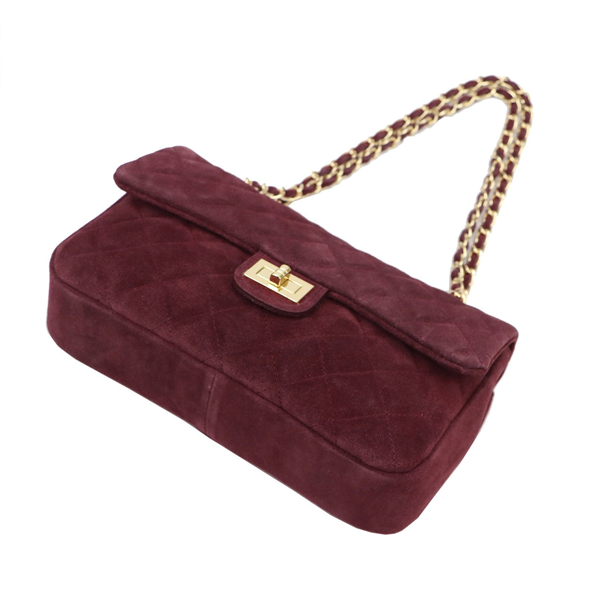Camilla PREMIUM 10.017 MIDI bordo zomšinės odos rankinė bordo