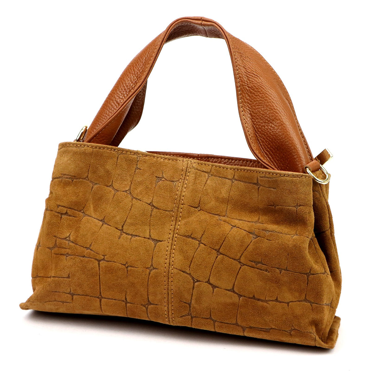 Luka 24-058 CROCO camel-2 natūralios odos rankinė camel-2