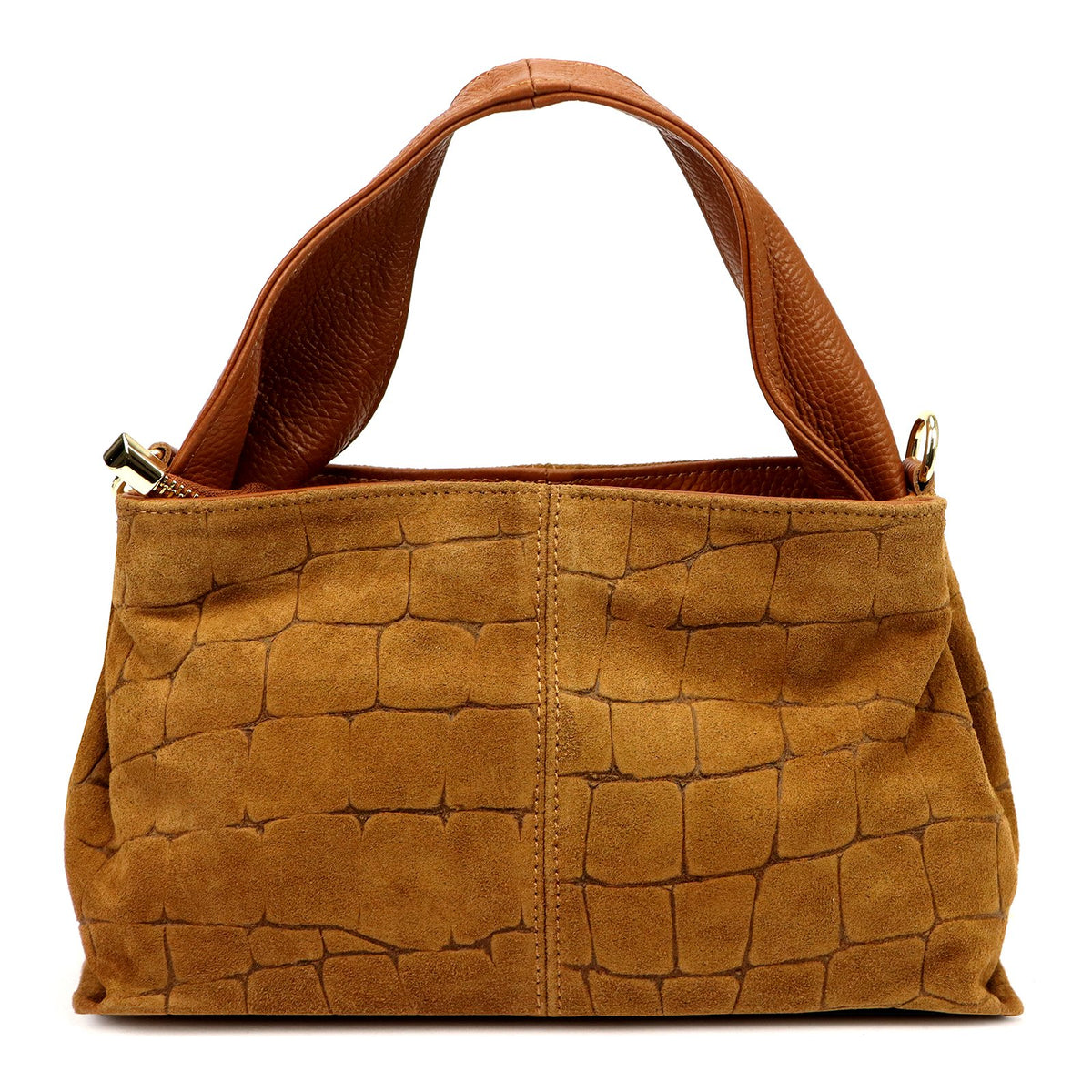 Luka 24-058 CROCO camel-2 natūralios odos rankinė camel-2
