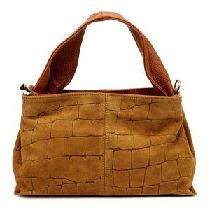 Luka 24-058 CROCO camel-2 natūralios odos rankinė camel-2