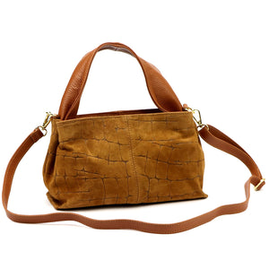 Luka 24-058 CROCO camel-2 natūralios odos rankinė camel-2