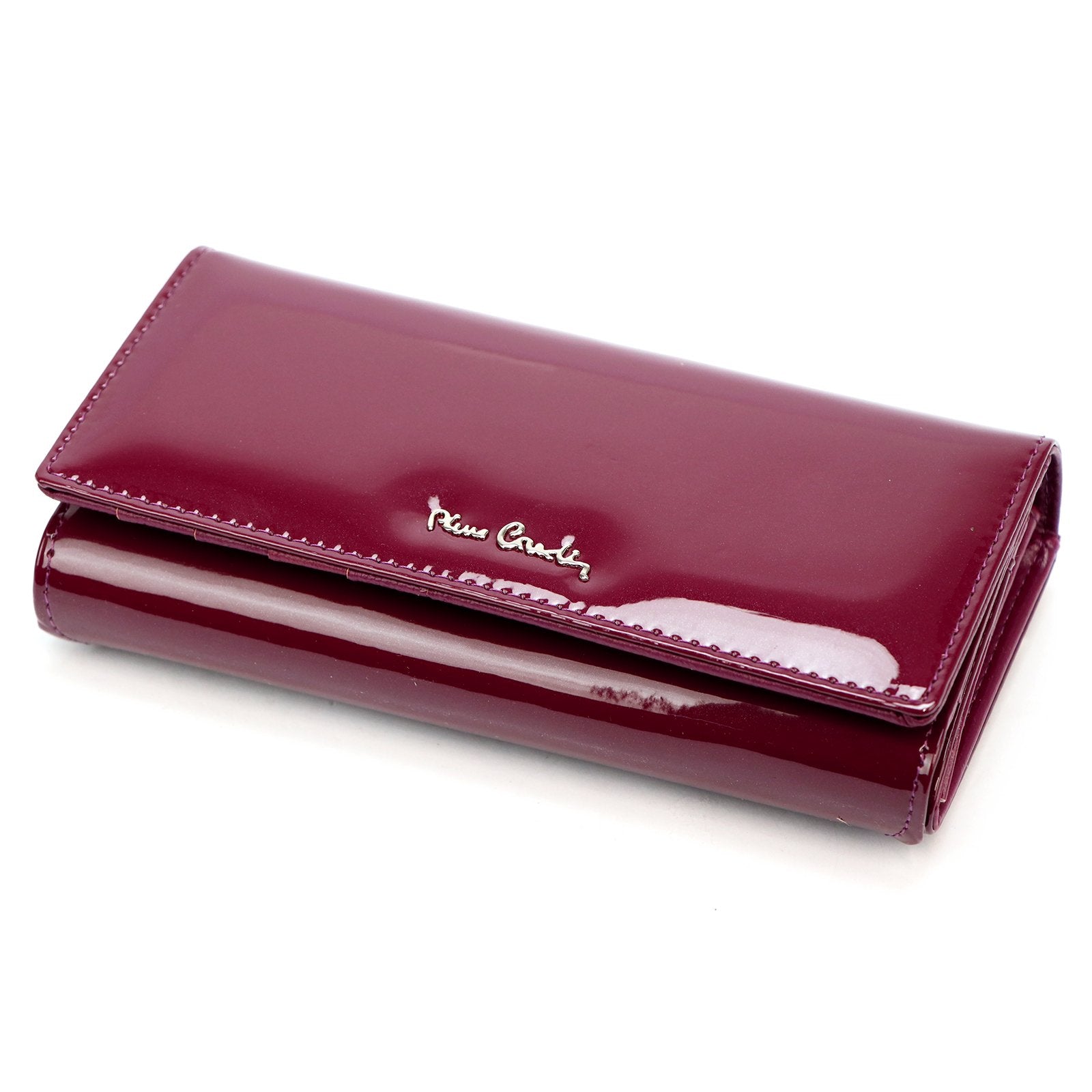 Pierre Cardin 07 SHINY 102 violetinė piniginė fioletowy