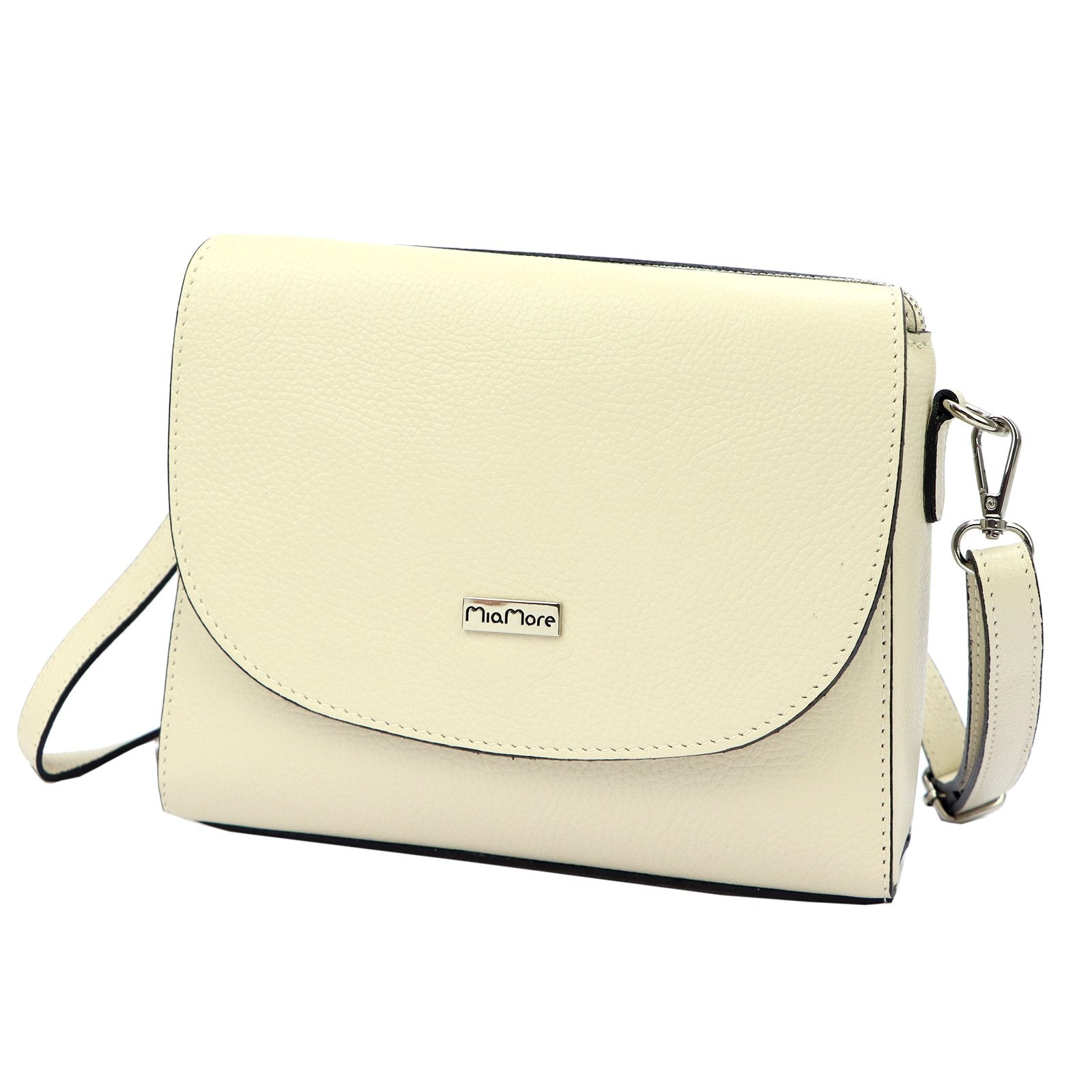 MiaMore 01-067 DOLLARO kreminė natūralios odos rankinė cream