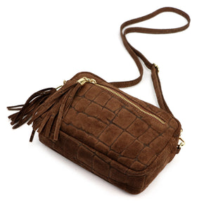 Luka 20-030 CROCO GOLD ruda natūralios odos rankinė brązowy