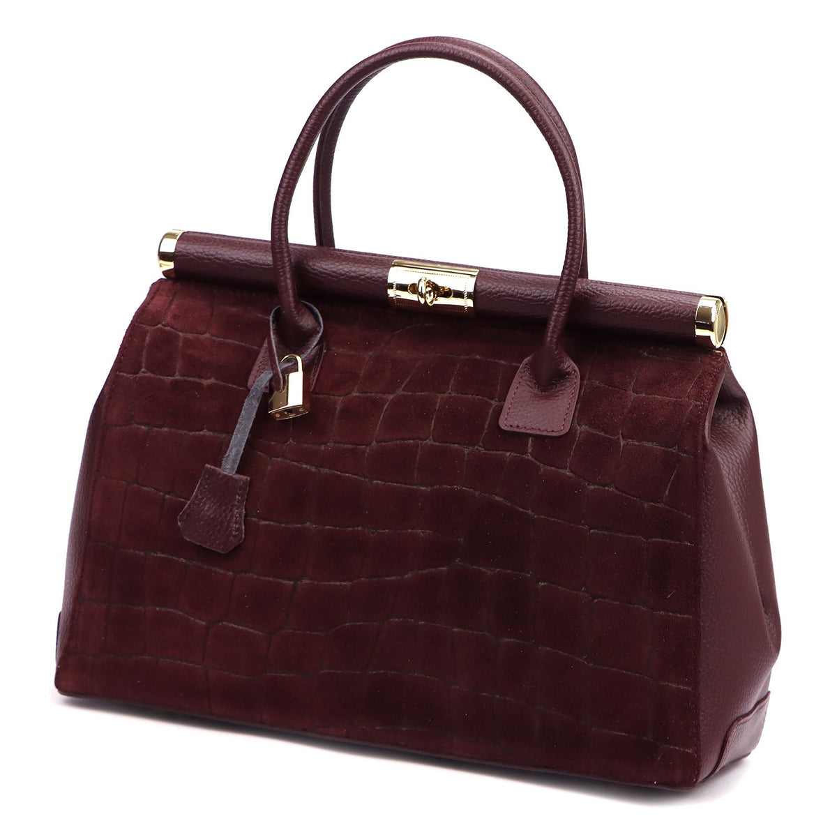 Luka 26-002-2 CROCO bordo odinė rankinė bordo