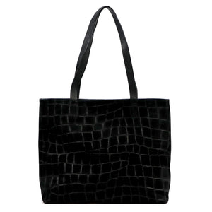 Luka 26-158 CROCO DOUBLE juoda natūralios odos rankinė czarny