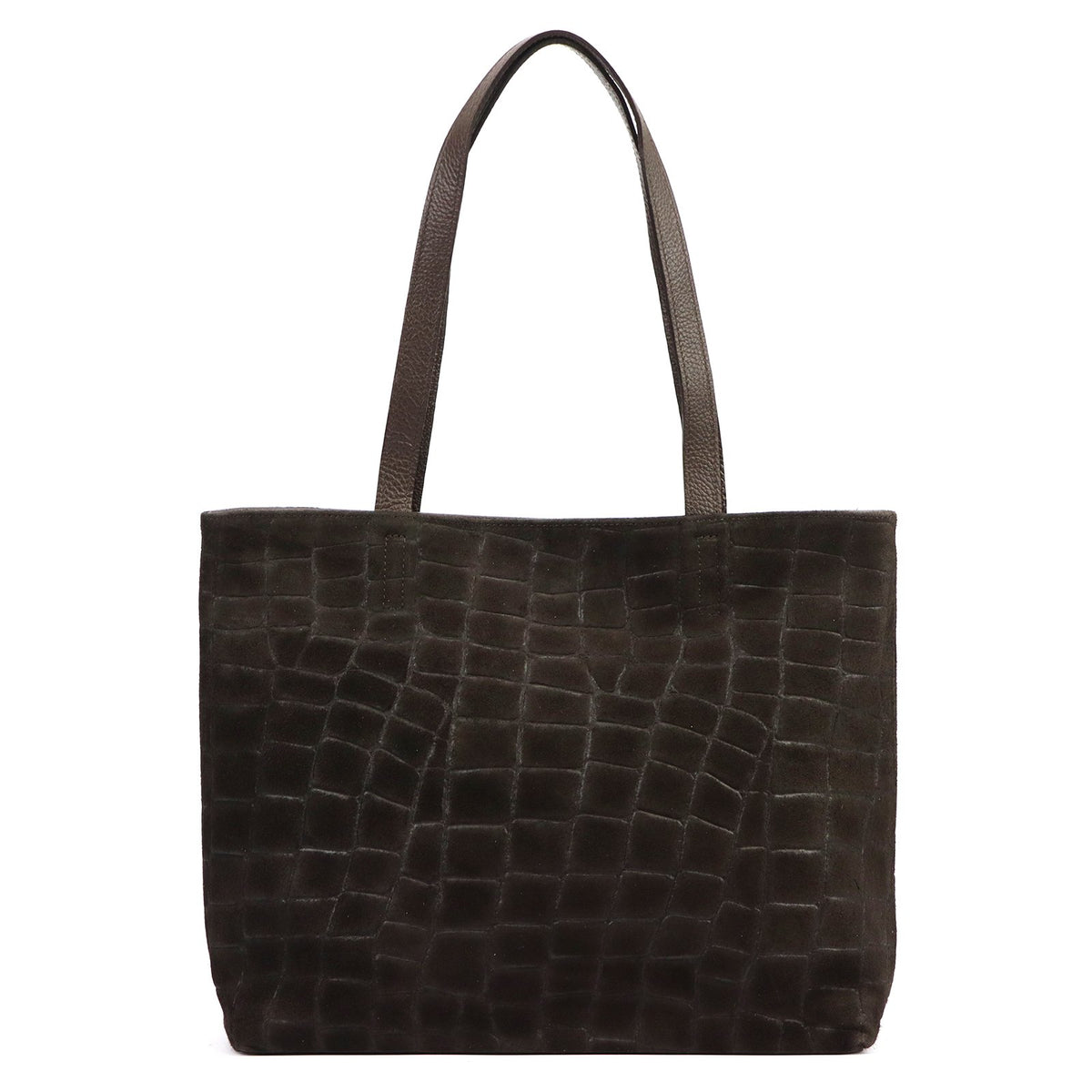 Luka 26-158 CROCO DOUBLE tamsiai ruda odinė rankinė ciemny brąz