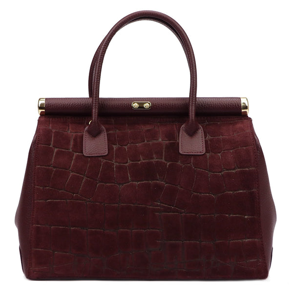 Luka 26-002-2 CROCO bordo odinė rankinė bordo