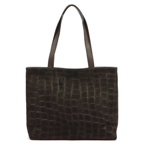Luka 26-158 CROCO DOUBLE tamsiai ruda odinė rankinė ciemny brąz
