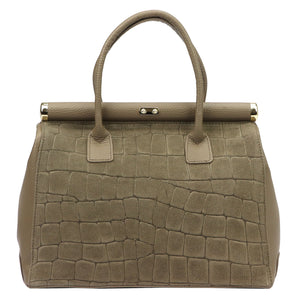 Luka 26-002-2 CROCO taupe odinė rankinė taupe
