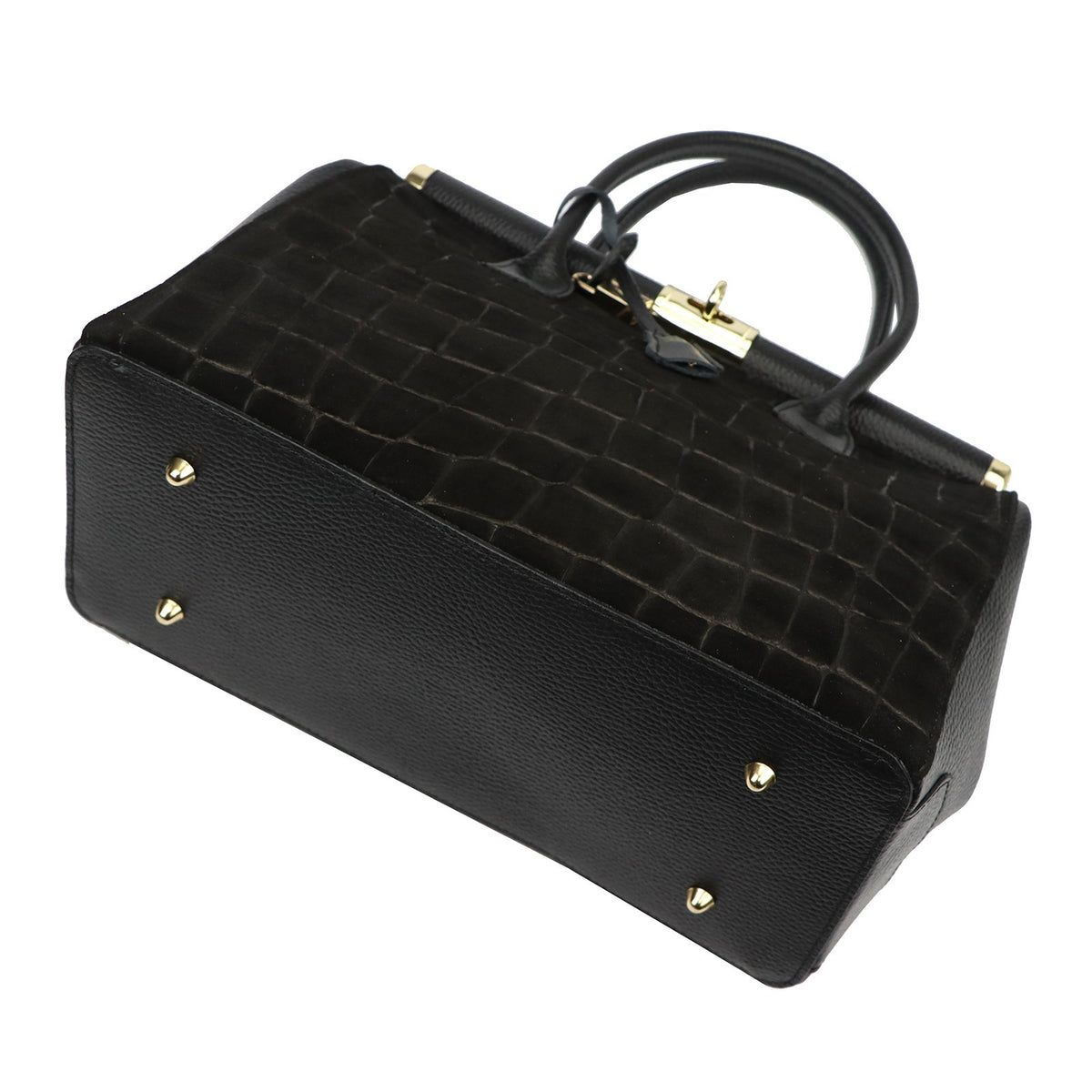 Luka 26-002-2 CROCO juoda odinė rankinė czarny