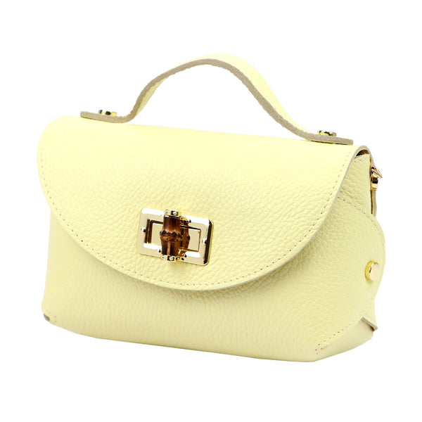 Luka 26-106-2 DOLLARO pastelinės geltonos odinė rankinė żółty pastelowy
