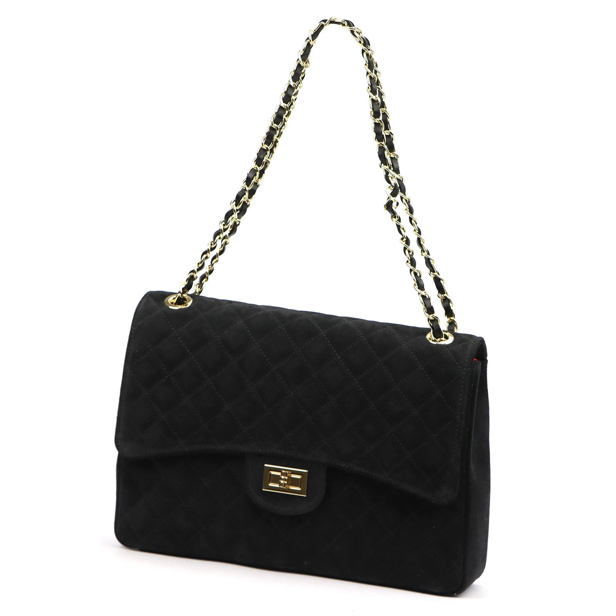 Camilla PREMIUM 10.023 MAXI (10.017) juoda zomšinė odinė rankinė czarny