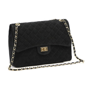 Camilla PREMIUM 10.023 MAXI (10.017) juoda zomšinė odinė rankinė czarny