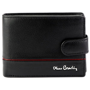 Pierre Cardin YS605 8825A juoda ir raudona piniginė czarny + czerwony