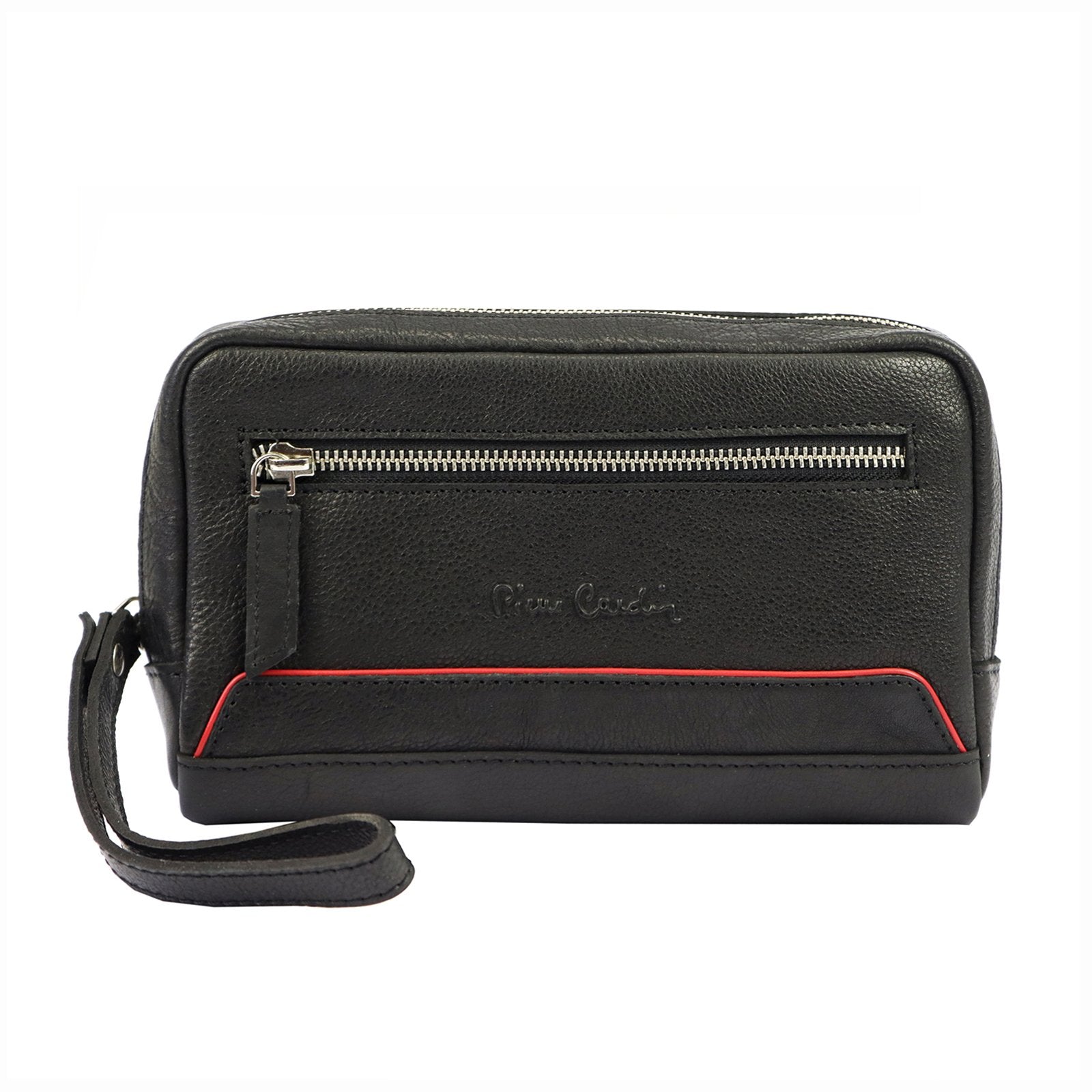 Pierre Cardin YS12 2800 juoda ir raudona odinė sasetė czarny + czerwony