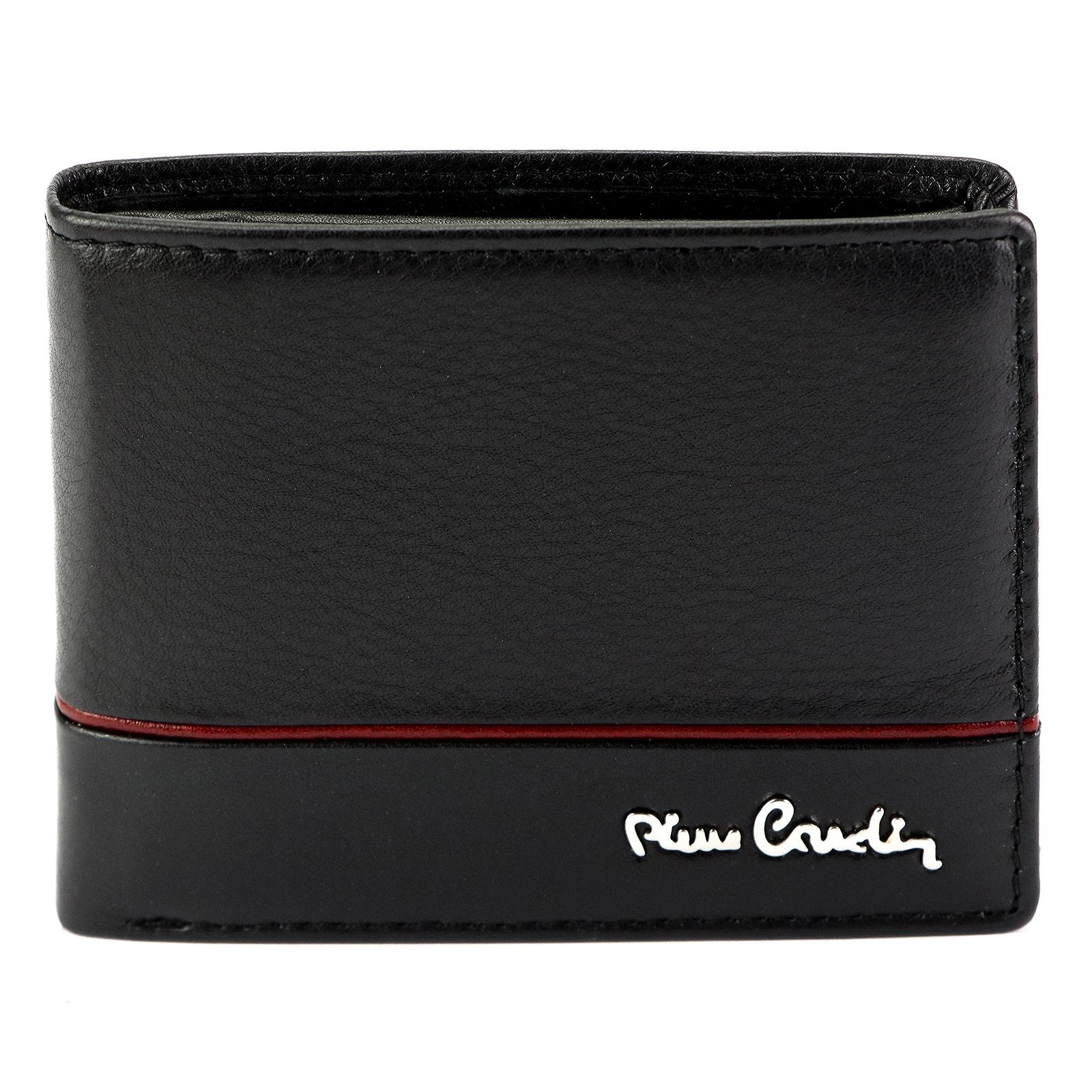 Pierre Cardin YS605 323 juoda ir raudona piniginė czarny + czerwony