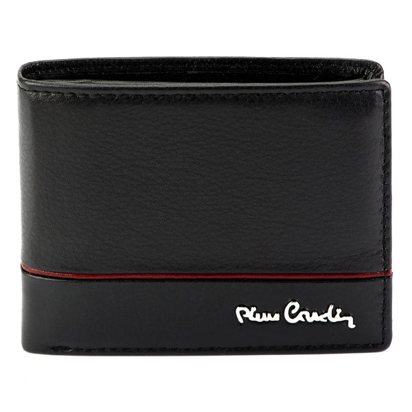 Pierre Cardin YS605 323 juoda ir raudona piniginė czarny + czerwony