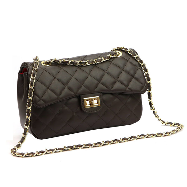 Camilla PREMIUM 10.018 MIDI SAVAGE tamsiai ruda odinė rankinė ciemny brąz