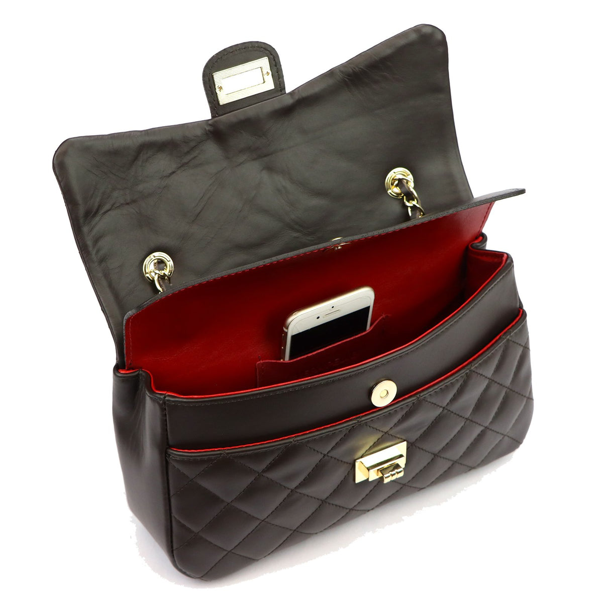 Camilla PREMIUM 10.018 MIDI SAVAGE tamsiai ruda odinė rankinė ciemny brąz