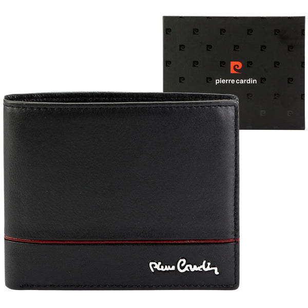 Pierre Cardin YS605 324 juoda ir raudona piniginė czarny + czerwony